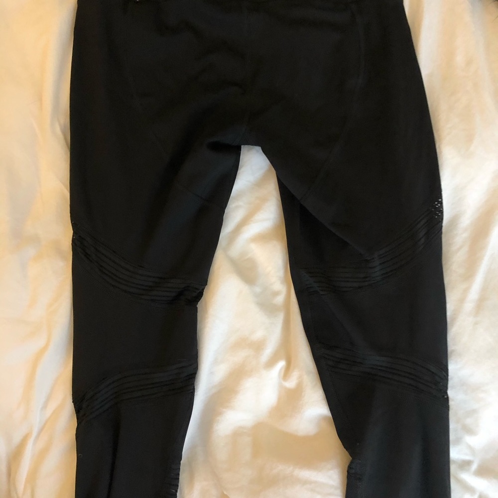 Black Adidas leggings with mesh detailing